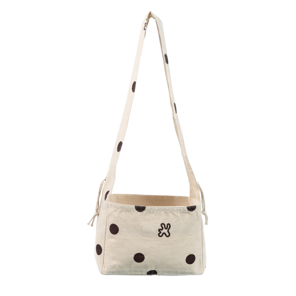Ruffle Mini shopper - Brown Dots